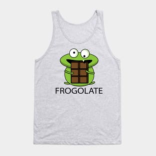 Funny frog loves chocolate Tank Top